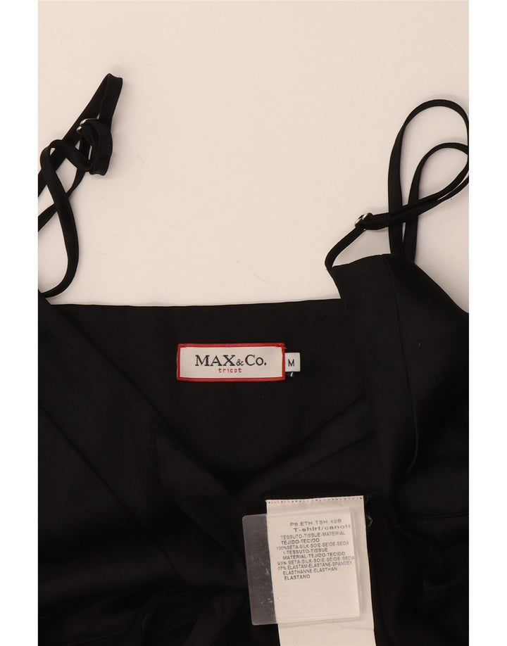 Max & Co. Crop Cami Top pentru femei UK 12 Medium Black Silk