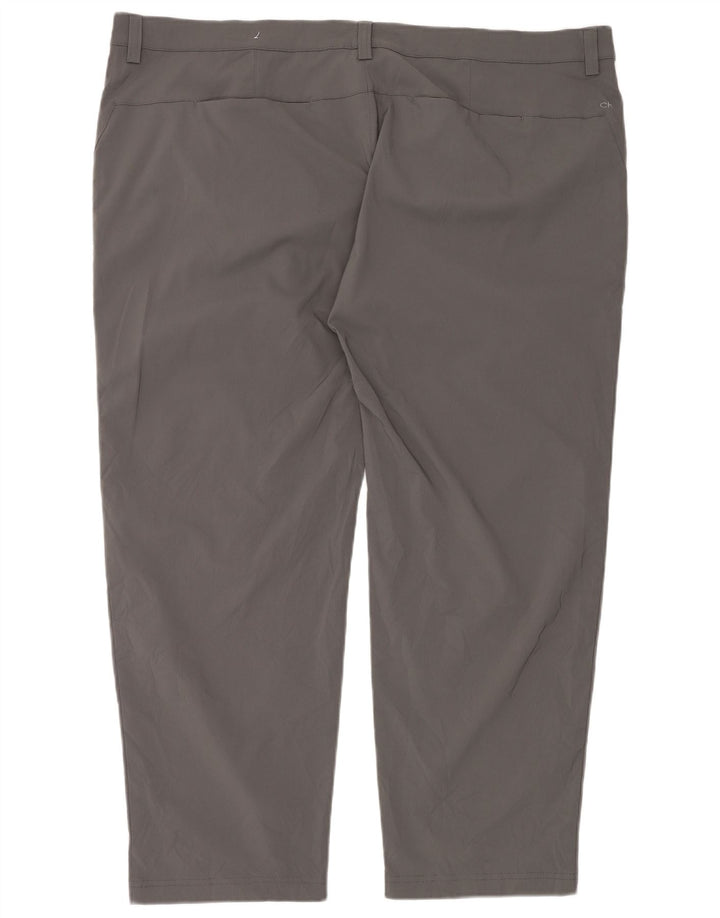 Calvin Klein Pantaloni de golf drepti pentru bărbați chino W46 L29 poliester gri