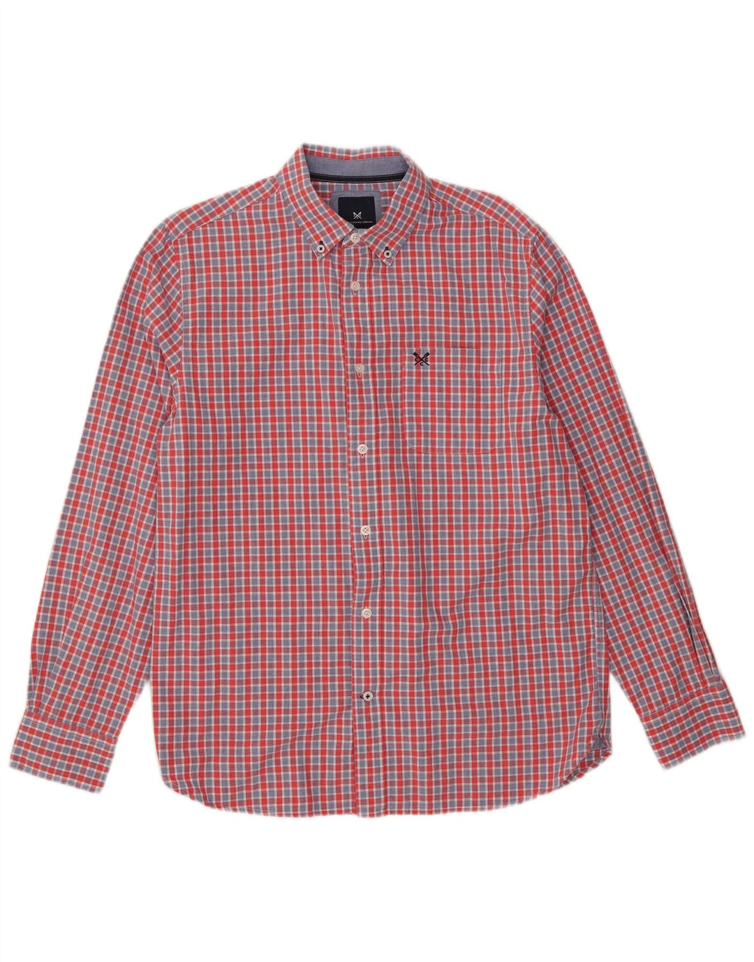Crew Clothing Mens Classic Fit Shirt Medium Red Gingham Cotton