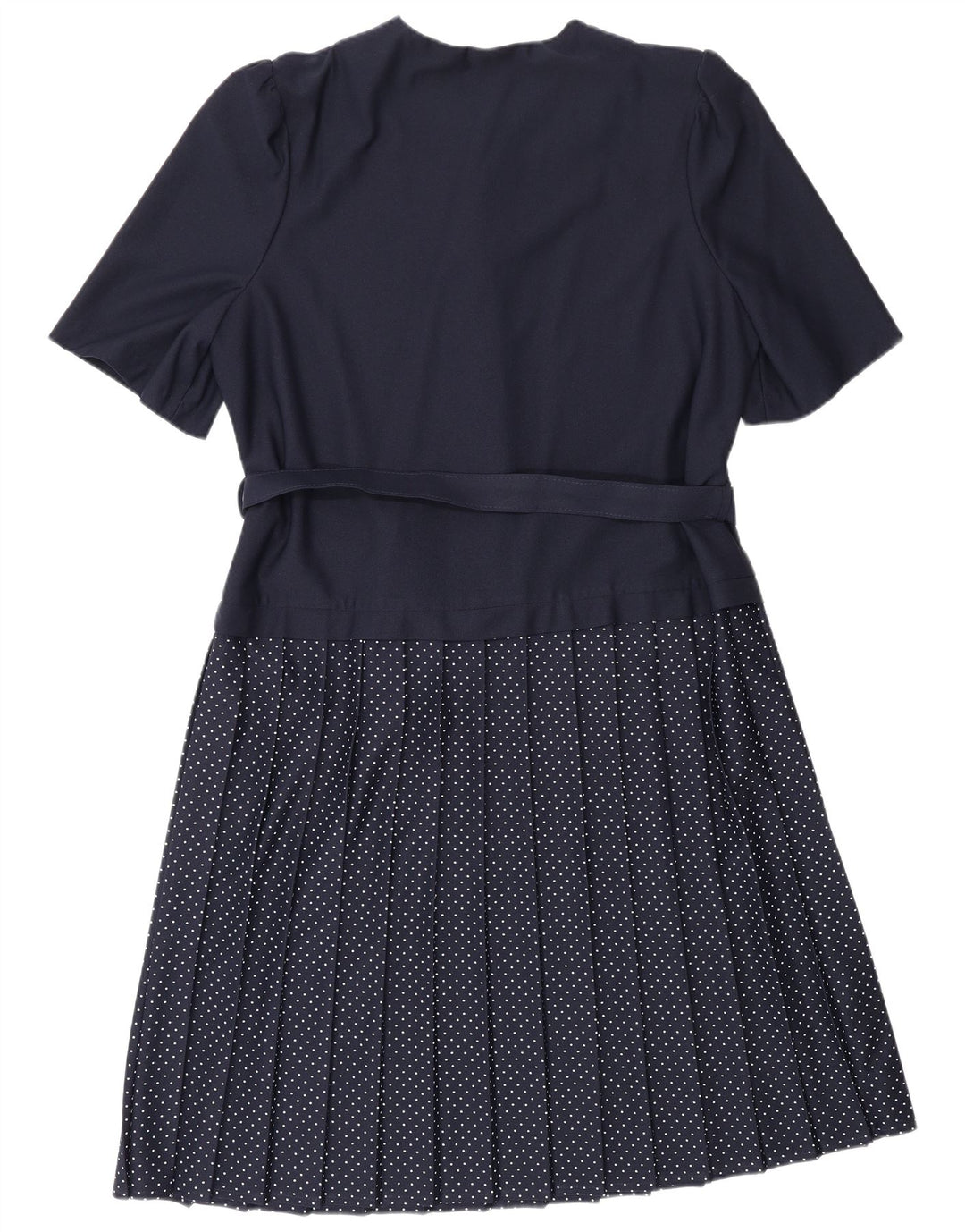 VINTAGE Rochie A-Line pentru femei UK 16 mare, bleumarin, poliester cu pete