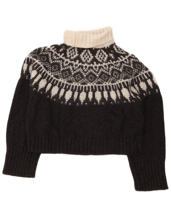 Pulover de damă Massimo Dutti cu decolteu rotund pentru femei UK 6 XS Black Fair Isle