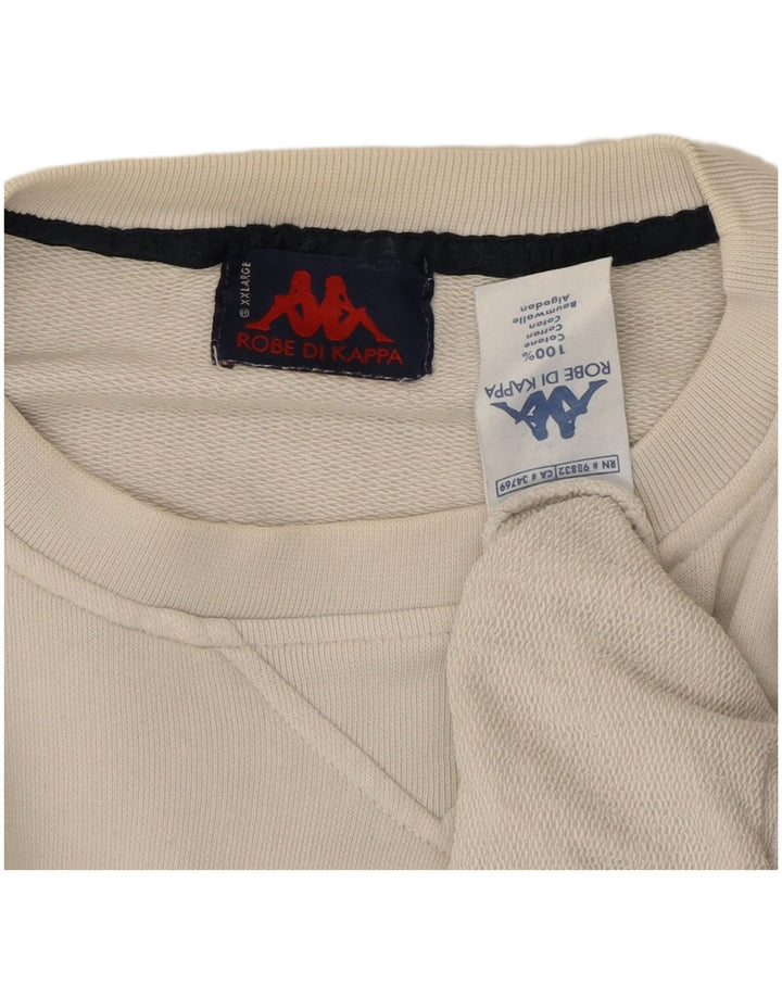 Pulover Kappa pentru bărbați, bumbac alb 2XL