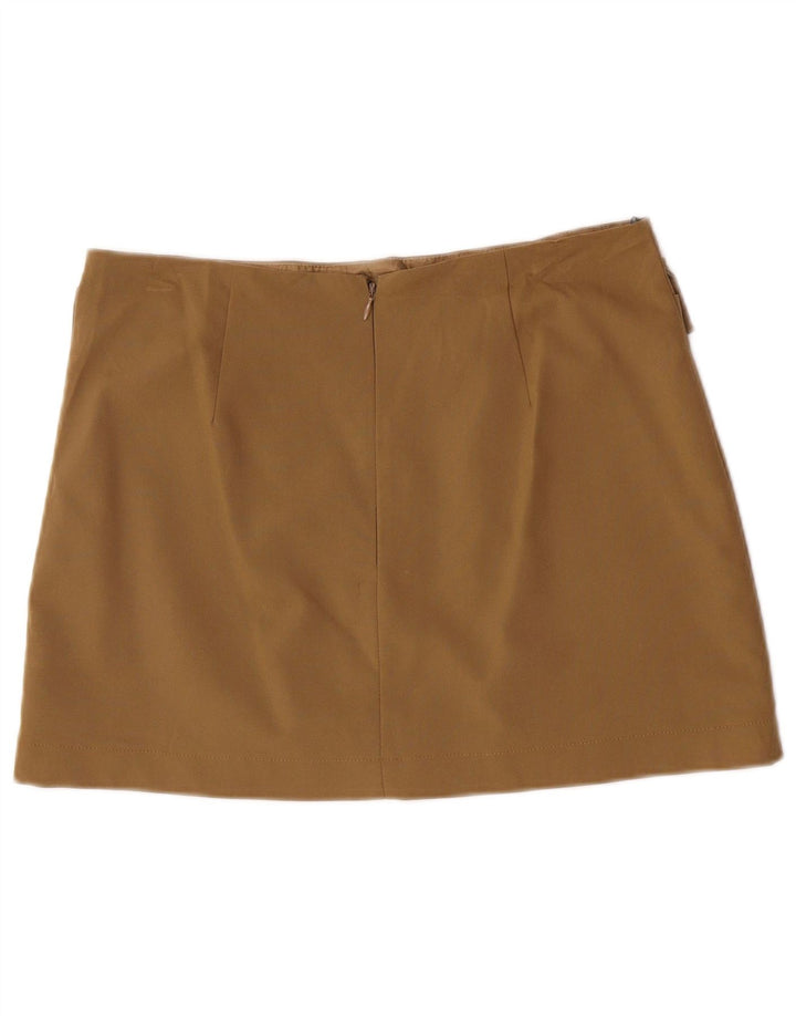 Fusta mini Topshop pentru femei UK 14 Large W32 Kaki Poliester
