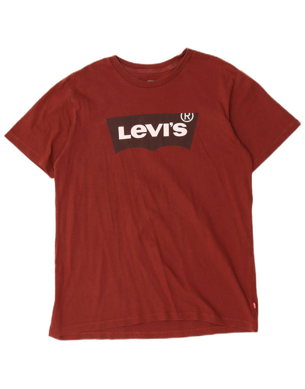 Tricou grafic pentru bărbați Levi's Top Medium Burgundy Bumbac