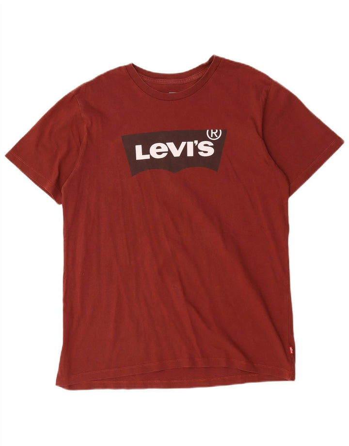 Tricou grafic pentru bărbați Levi's Top Medium Burgundy Bumbac