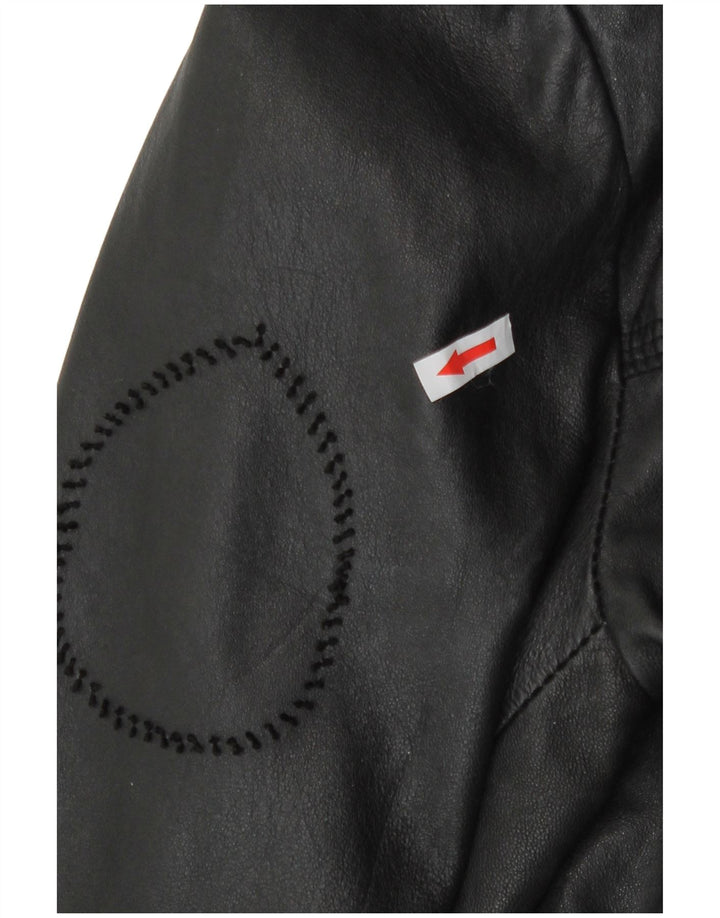 Jachetă militară din piele pentru bărbați Superdry UK 38, piele medie neagră