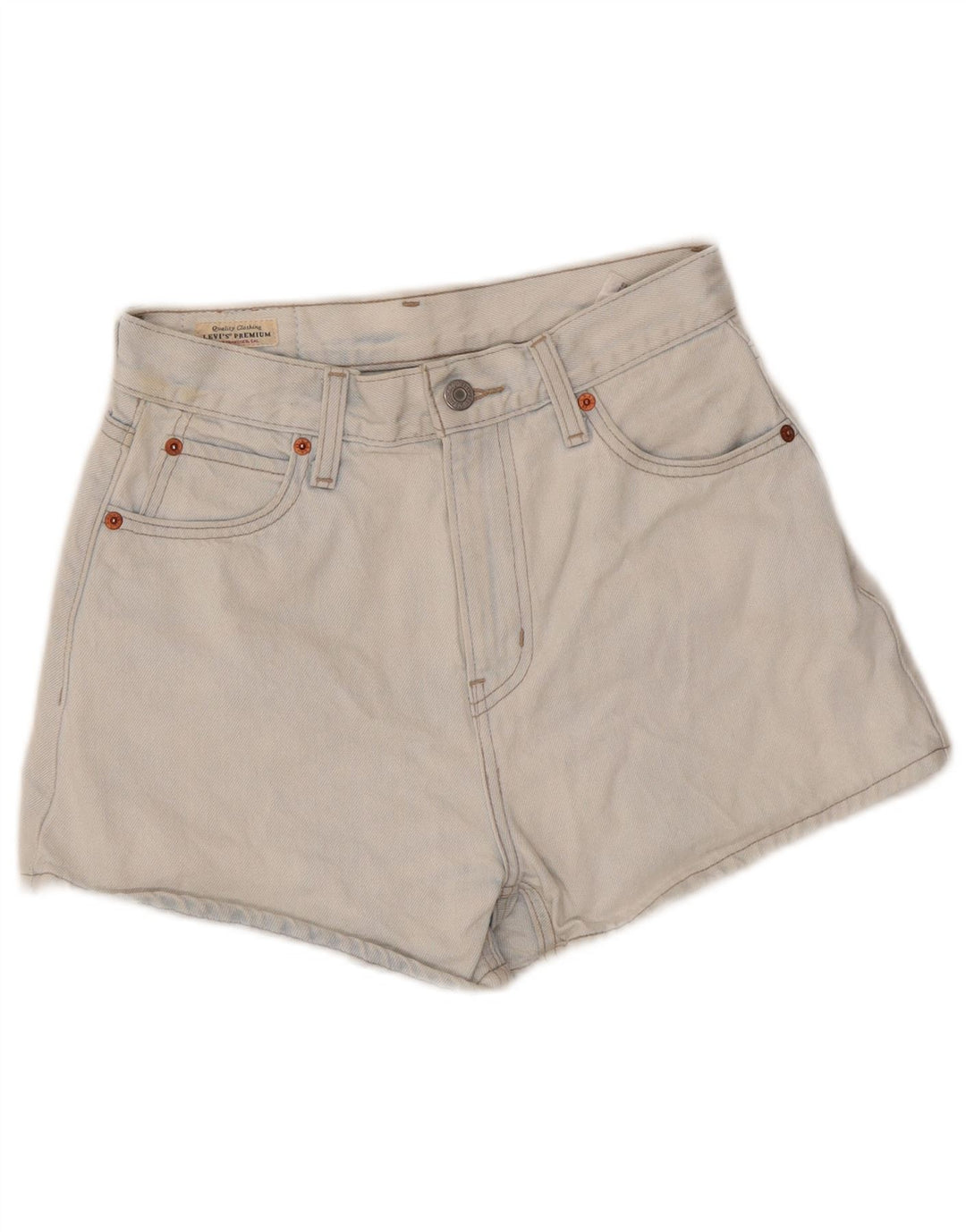 Pantaloni scurți din denim cu talie înaltă LEVI'S W25 XS bumbac albastru