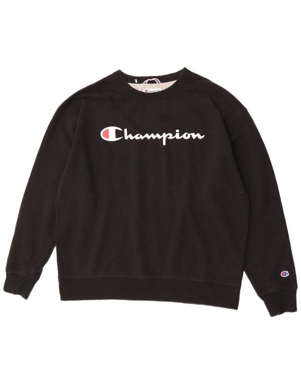 Pulover grafic pentru bărbați Champion XL, bumbac negru