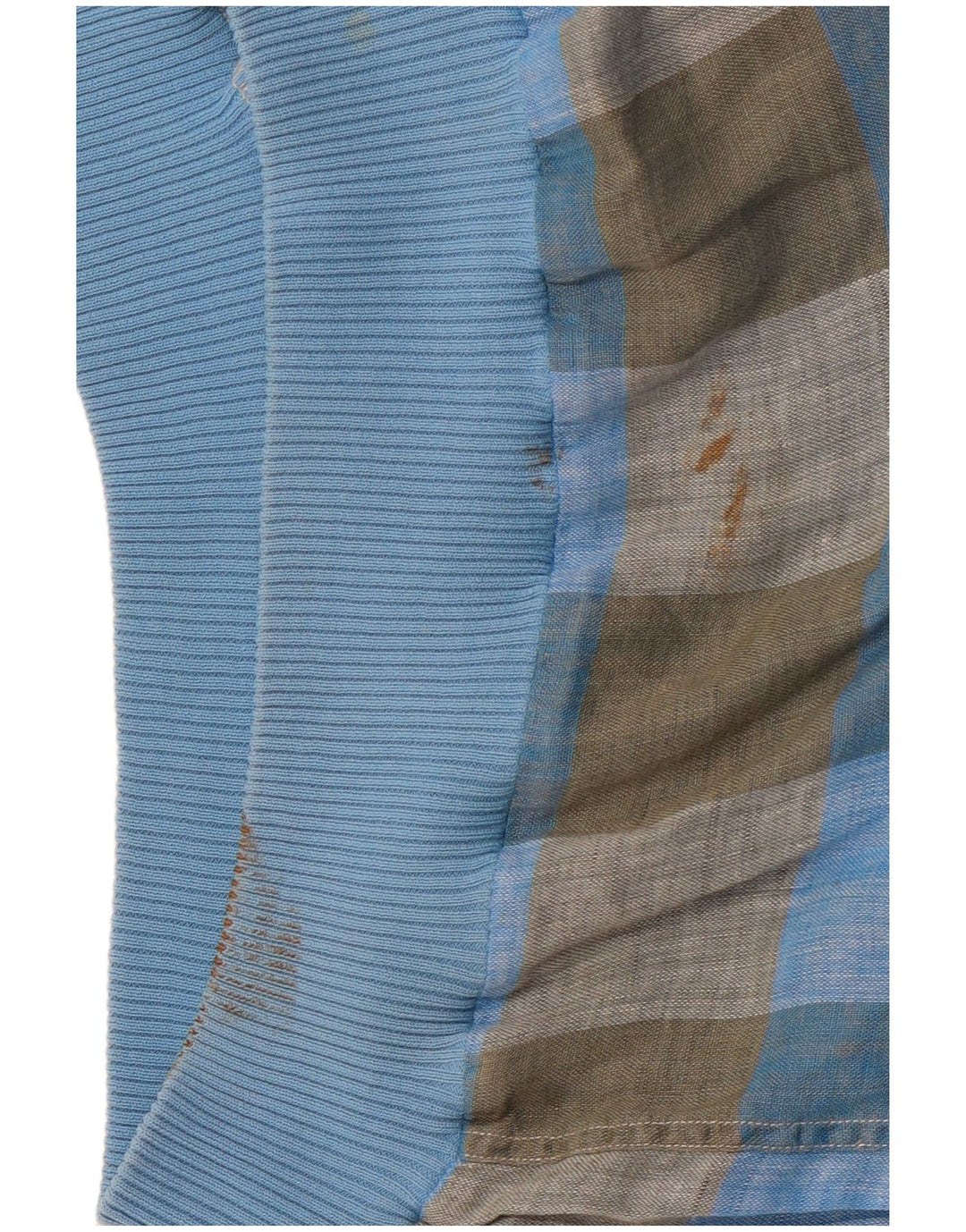 Camasa pulover cu maneca scurta pentru barbati VINTAGE IT 48 Medium Blue Check Flax