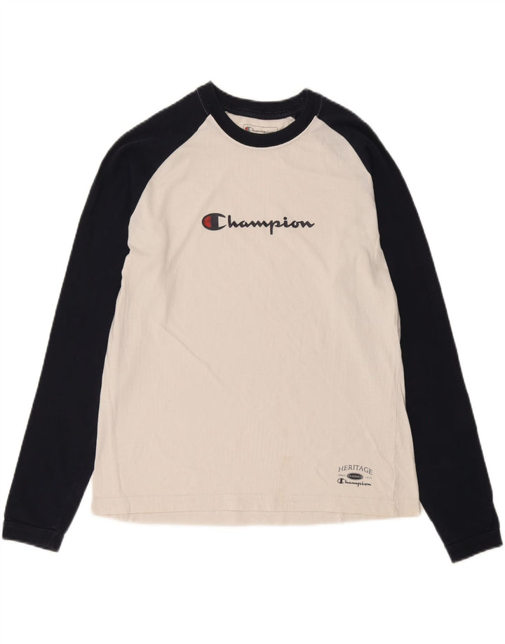 Champion pentru bărbați Heritage Graphic Top cu mânecă lungă, alb mediu, color block