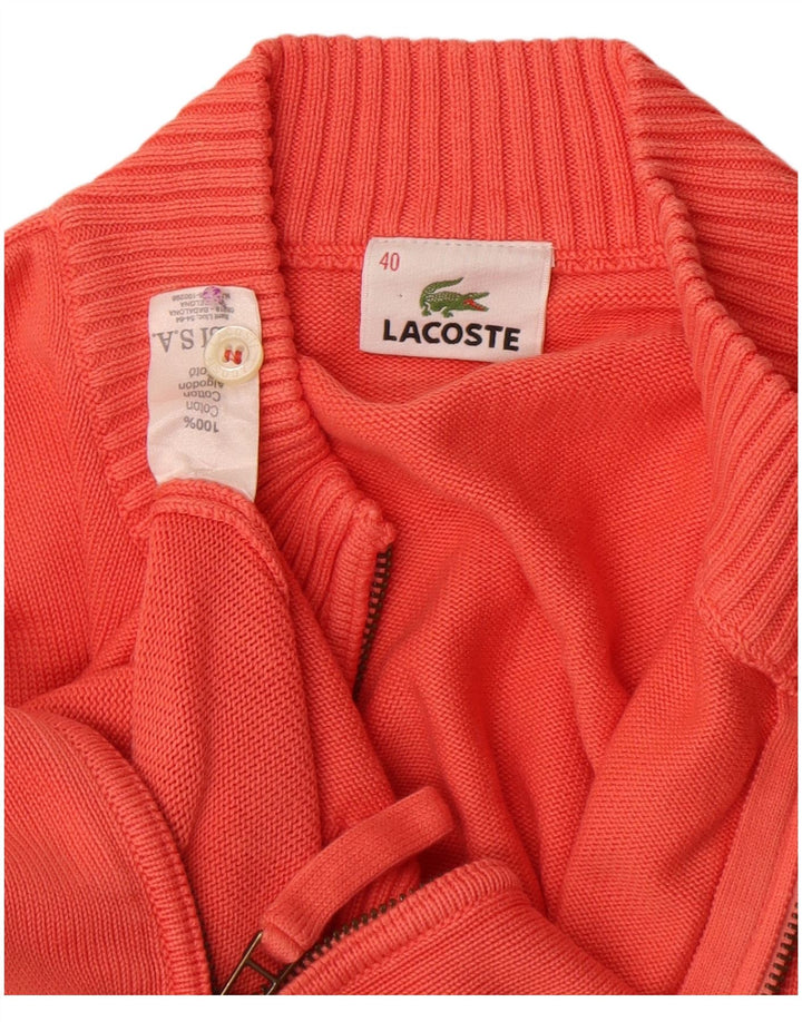 Pulover cardigan pentru femei Lacoste Mărimea 40 bumbac portocaliu mediu