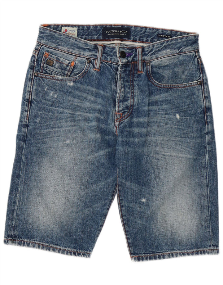 Scotch & Soda Pantaloni scurți din denim învechit pentru bărbați W29 Bumbac albastru mic