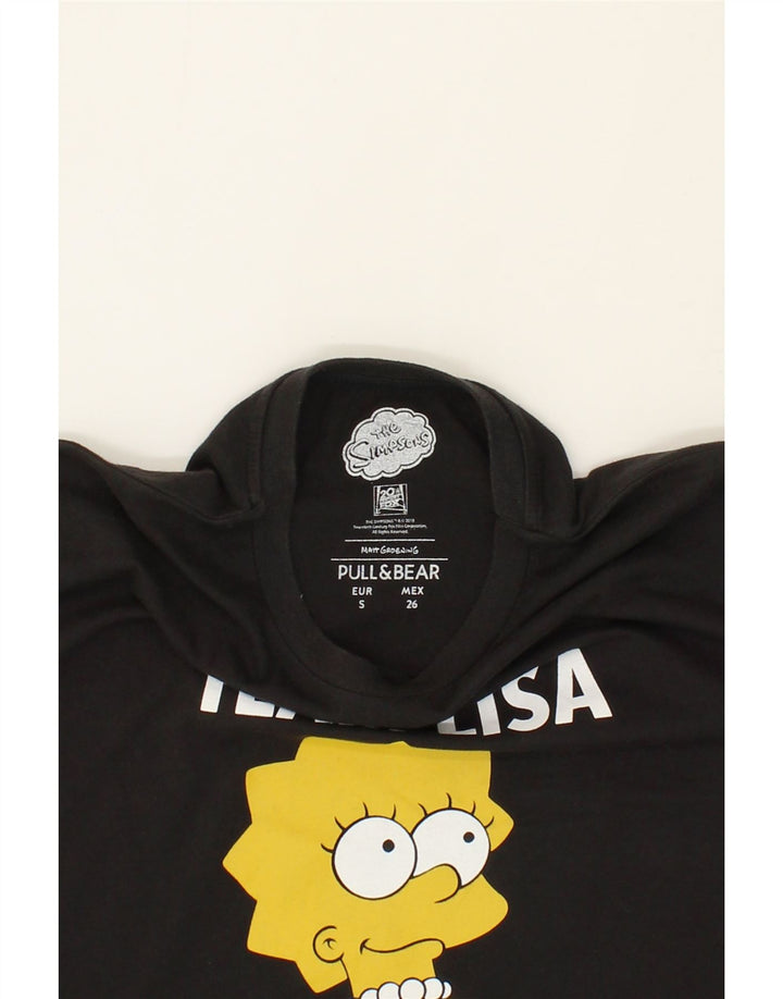 PULL & BEAR Mens The Simpsons Graphic T-Shirt Top Small Black Cotton Vintage Pull & Bear and Second-Hand Pull & Bear from Messina Hembry 