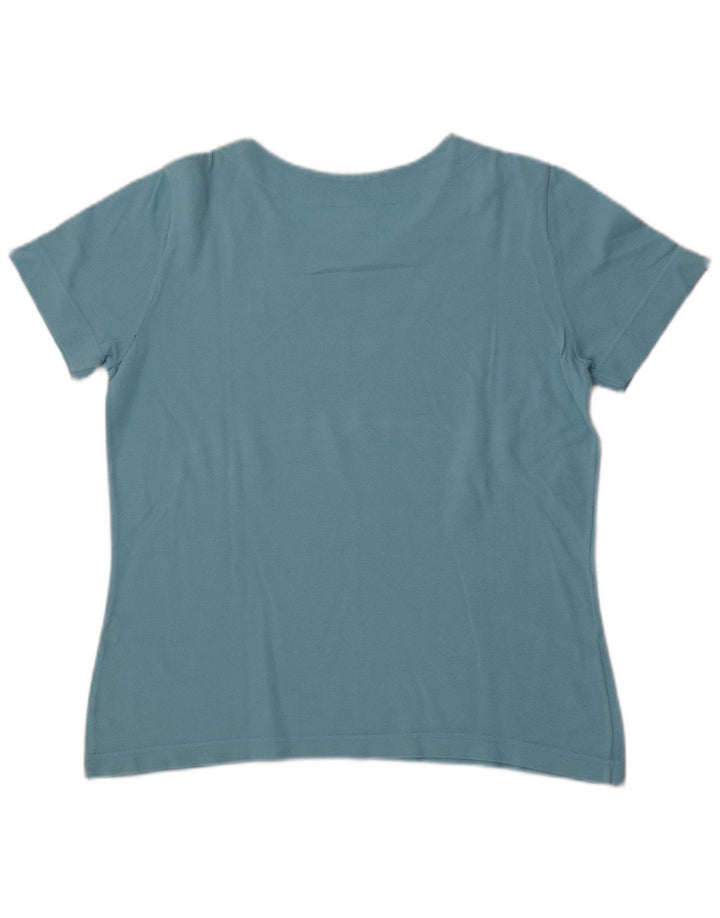 Tricou Lacoste Femei Top Marimea 44 Mare Bumbac Albastru