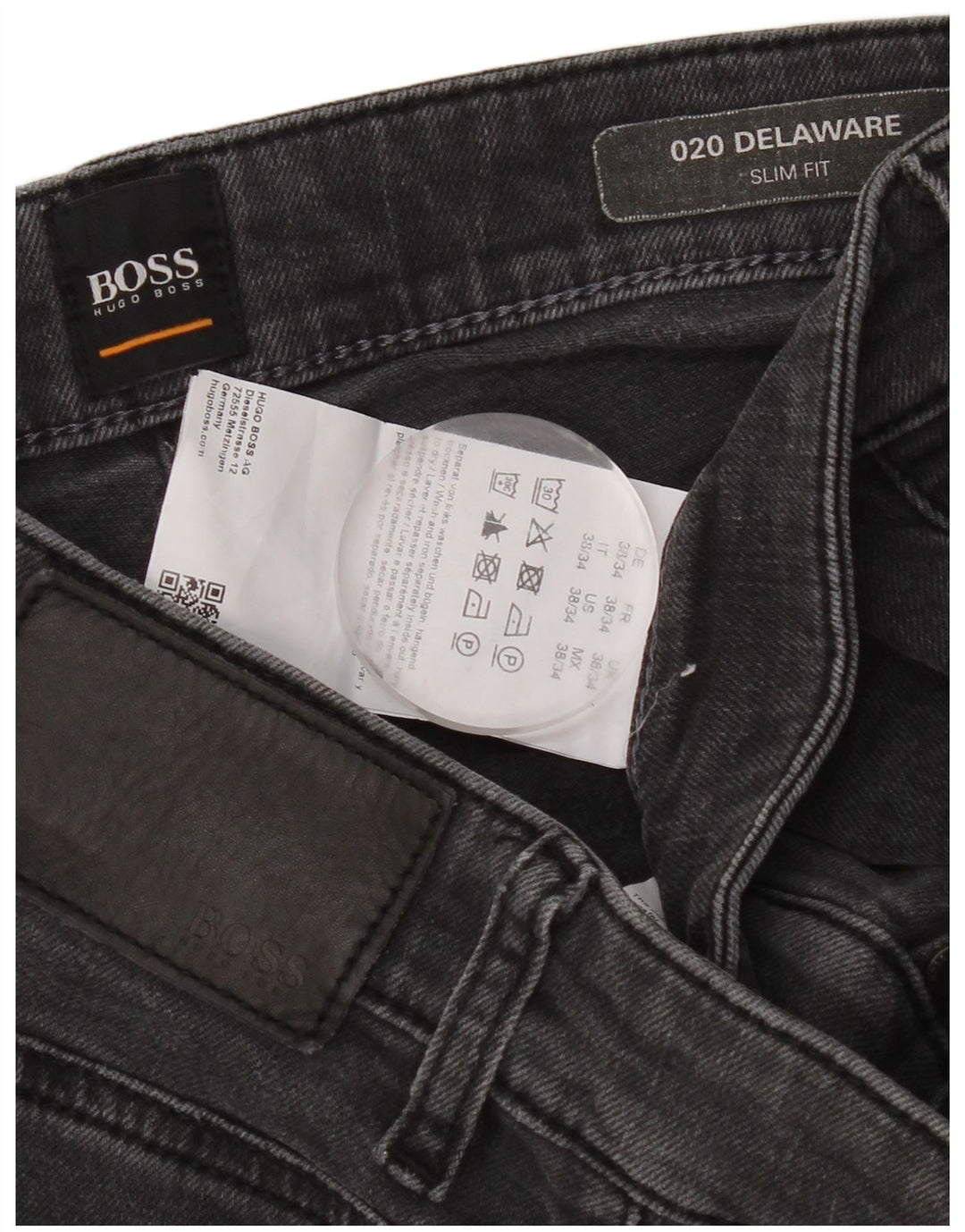 Blugi pentru bărbați Hugo Boss Delaware Slim W38 L34 bumbac gri