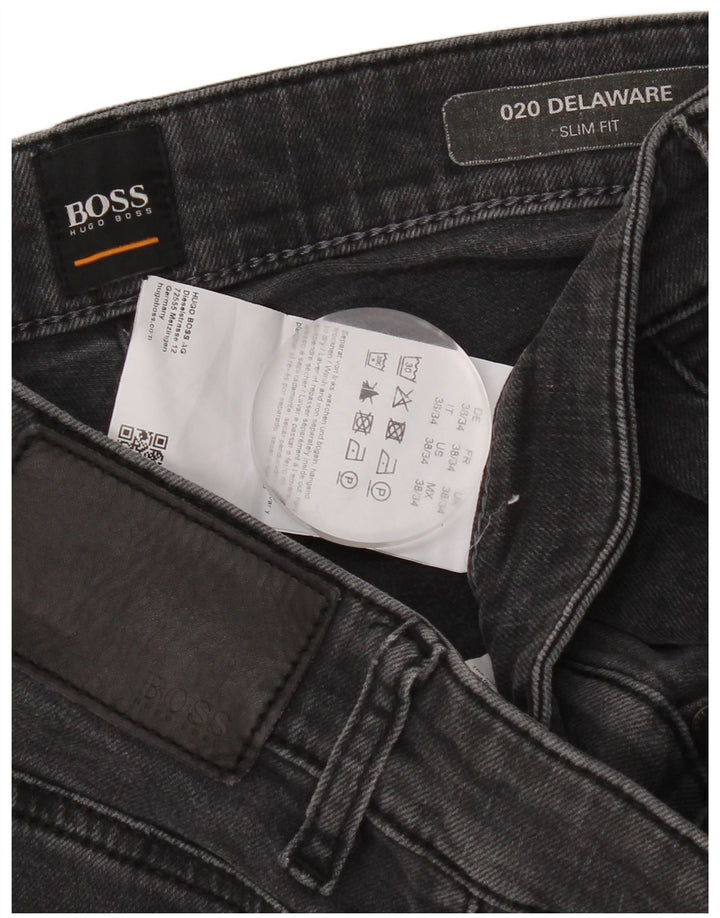 Blugi pentru bărbați Hugo Boss Delaware Slim W38 L34 bumbac gri