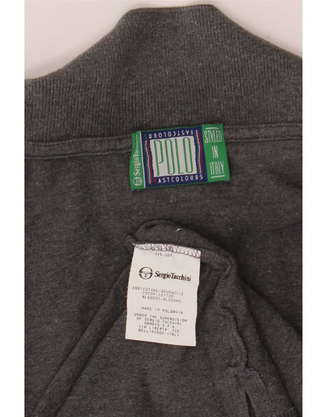 Cămașă polo Sergio Tacchini pentru bărbați, bumbac gri mare