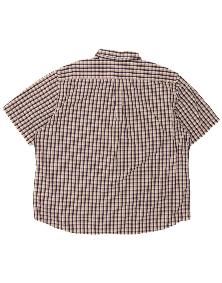 Cămașă pentru bărbați DOCKERS cu mânecă scurtă 2XL, bumbac cu carouri multicolore