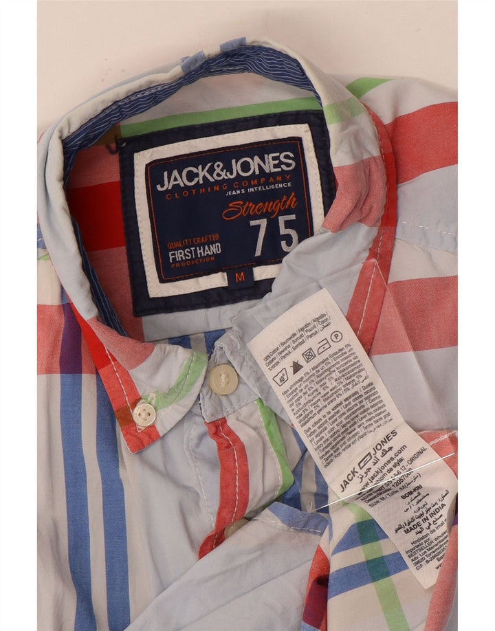 Cămașă cu mânecă scurtă pentru bărbați Jack & Jones, carouri albastre medii
