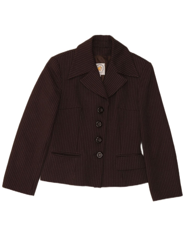 Sacou Blazer Femei I Gabbiani 4 Nasturi IT 44 Maro Mediu Pinstripe