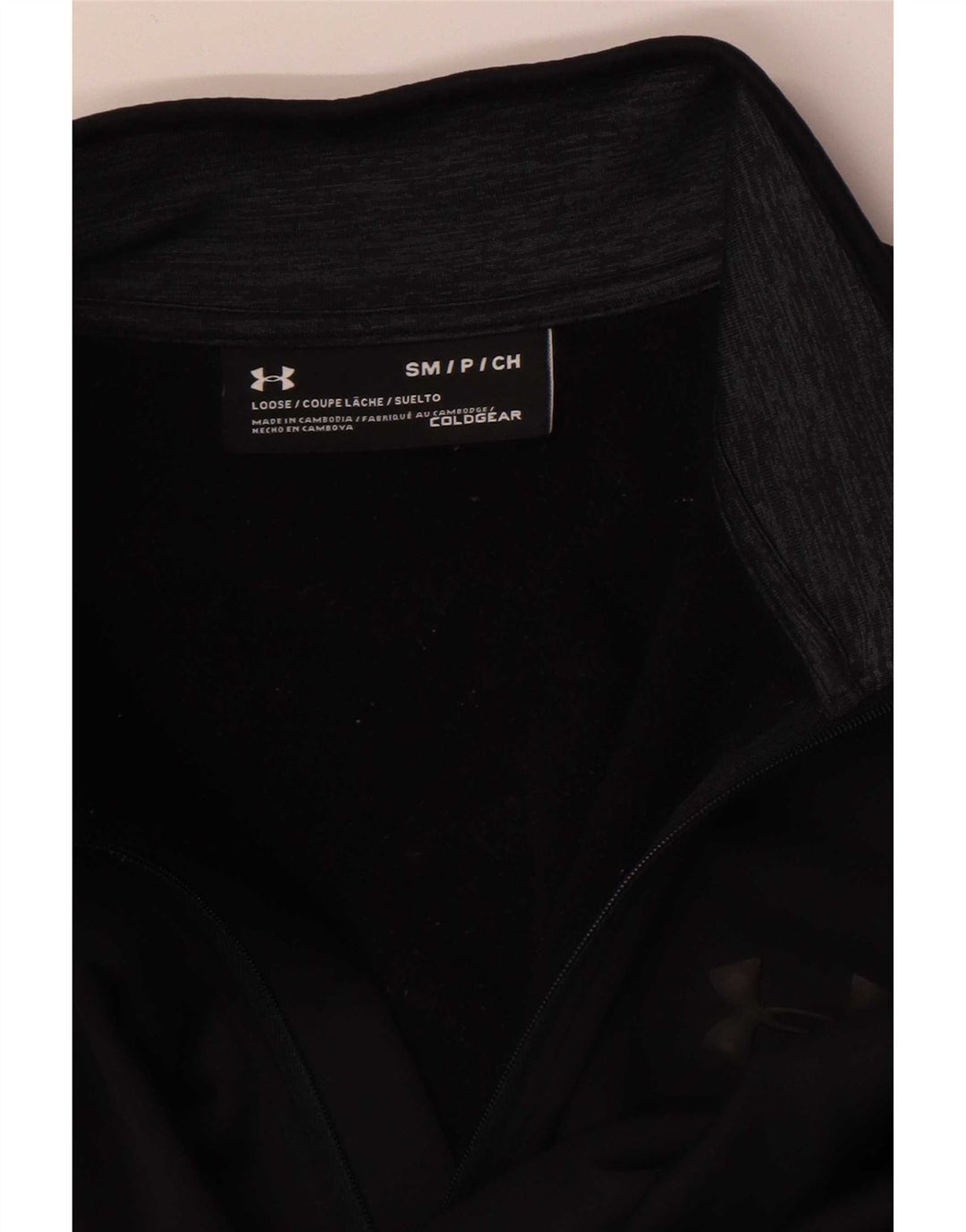 Pulover Under Armour Cold Gear pentru bărbați, cu fermoar și gât, Top de trening, mic, negru