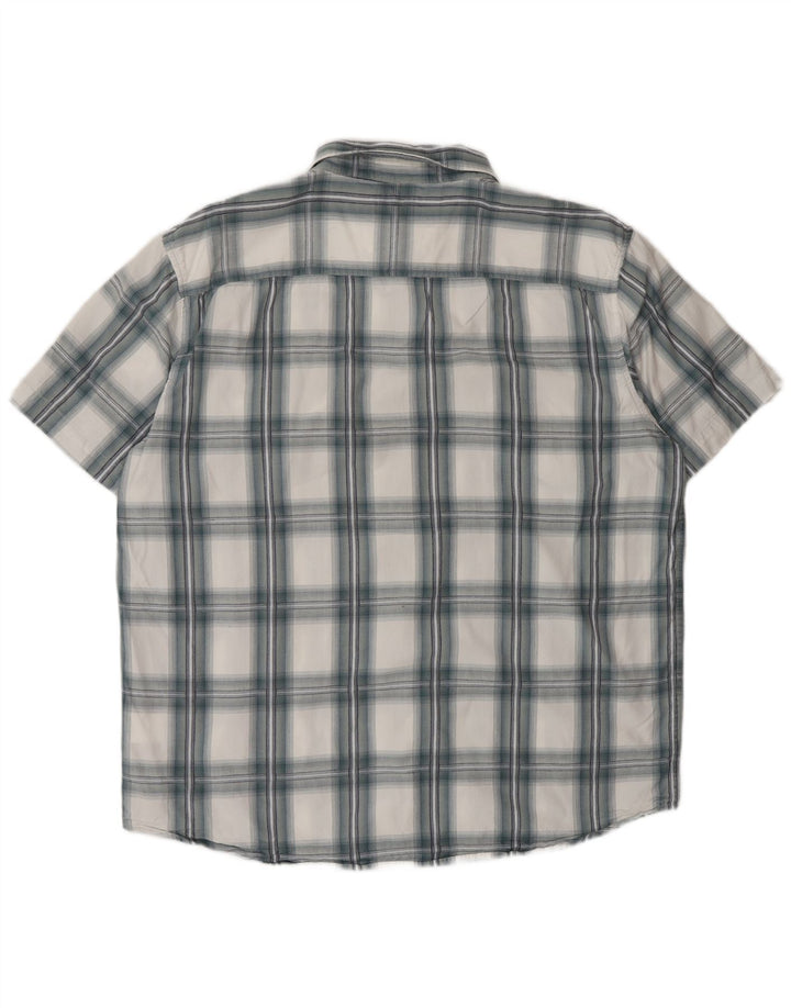Cămașă cu mânecă scurtă pentru bărbați Wrangler 2XL, bumbac cu carouri albastre