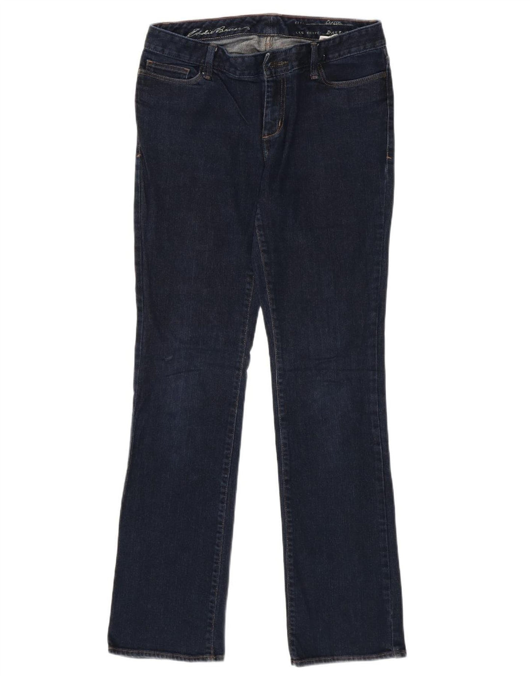 EDDIE BAUER Womens Barely Classic Fit Bootcut Jeans W32 L31 Navy Blue Vintage Eddie Bauer and Second-Hand Eddie Bauer from Messina Hembry 