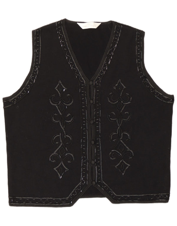 Vestă cu grafică pentru femei Marks & Spencer UK 20 2XL Negru acrilic