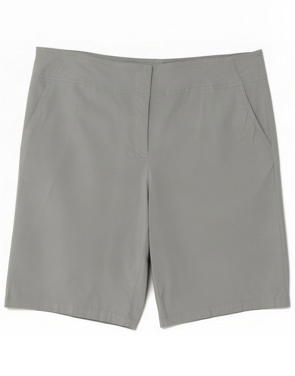 Izod Pantaloni scurți chino de golf pentru femei US 14 XL W34 Grey Rayon