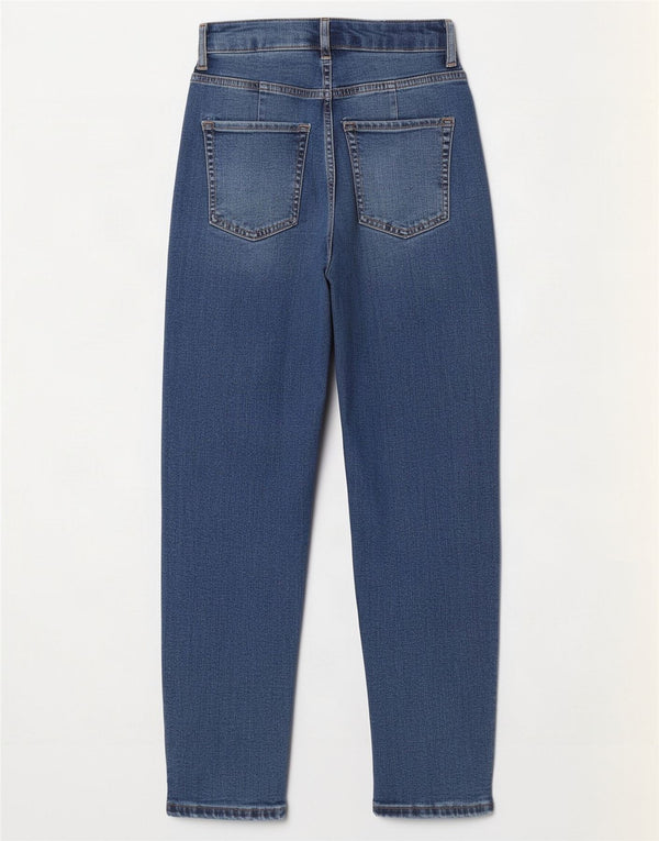 Blugi conici cu talie înaltă pentru femei Marks & Spencer UK 8 Small W24 L26 Blue