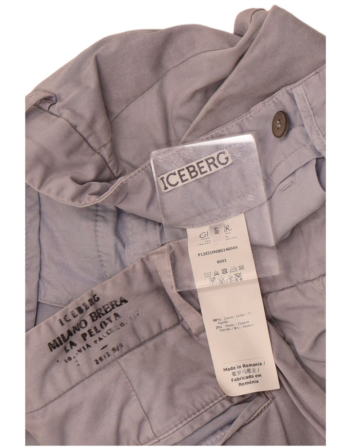 Pantaloni chino subțiri pentru bărbați Iceberg IT 48 Medium L32 L34 Bumbac gri