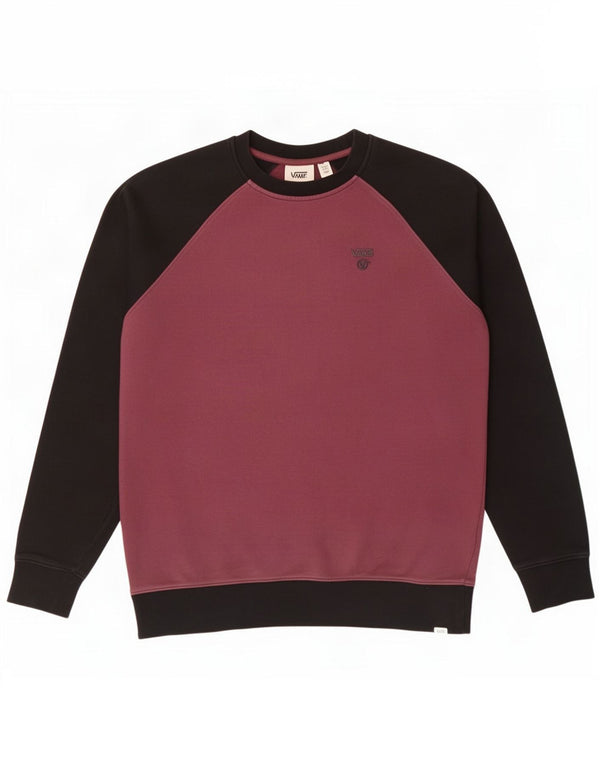 Pulover Vans pentru bărbați, bumbac color-bloch, burgundy mic