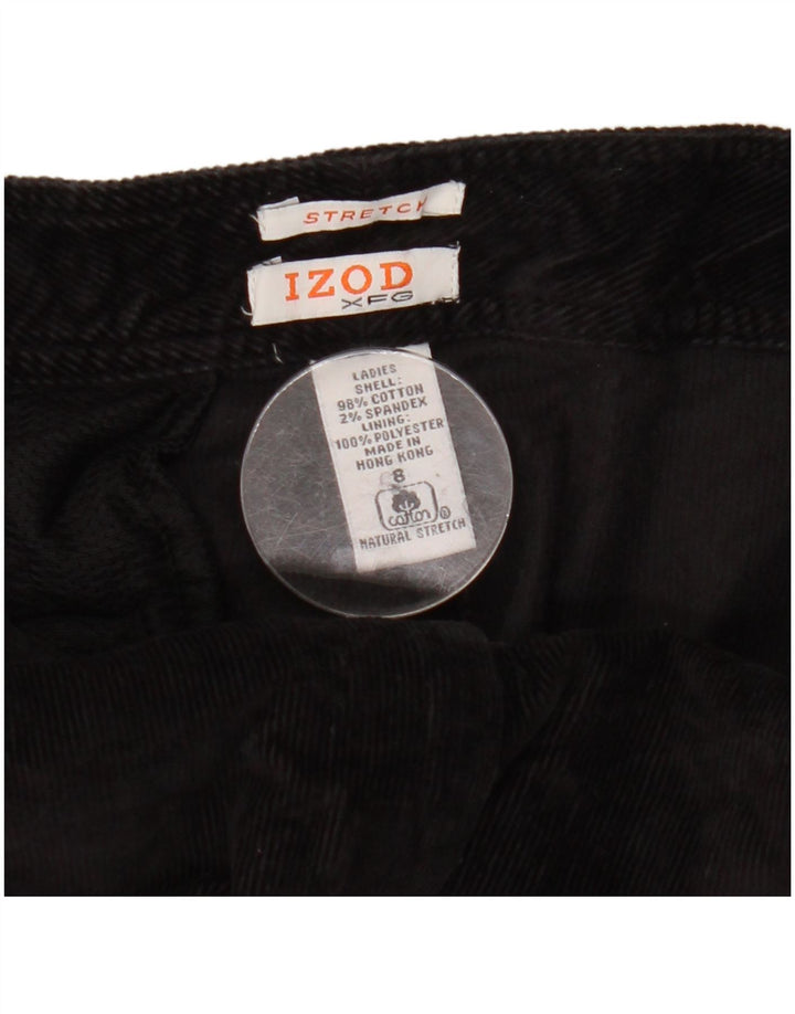 Izod Pantaloni Capri Cargo din velur pentru femei US 8 Medium W30 L22 Bumbac negru