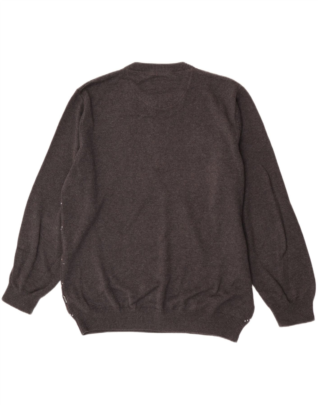 Pulover pentru bărbați Fynch Hatton, cu gât crew, 2XL, bumbac gri Argyle/Diamond