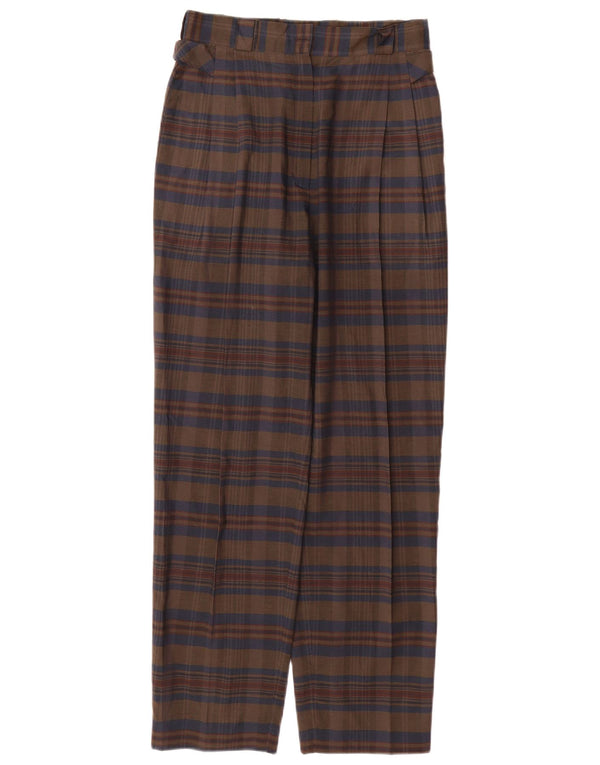 VINTAGE Pantaloni chino cu talie înaltă pentru femei IT 44 Medium W26 L29 Brown Check