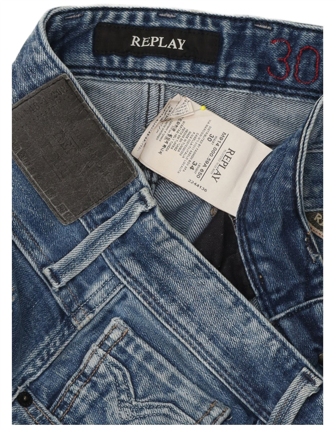 Blugi slim pentru femei Replay W30 L29 Bumbac albastru