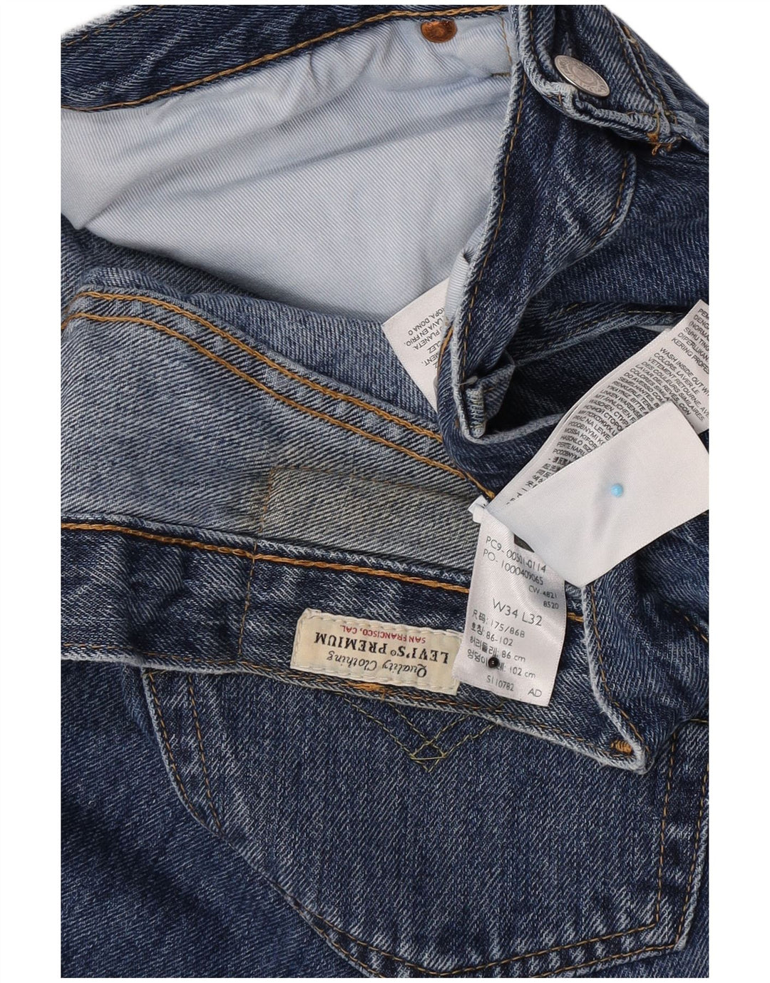 Blugi Levi's 501 Straight pentru bărbați W34 L32 Bumbac albastru