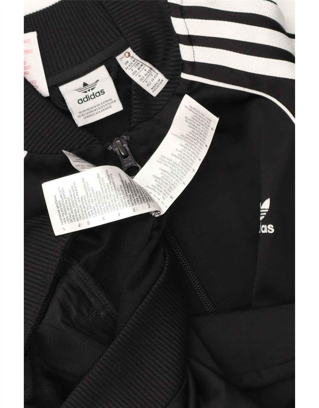 Jachetă de trening pentru băieți Adidas 11-12 ani, poliester negru