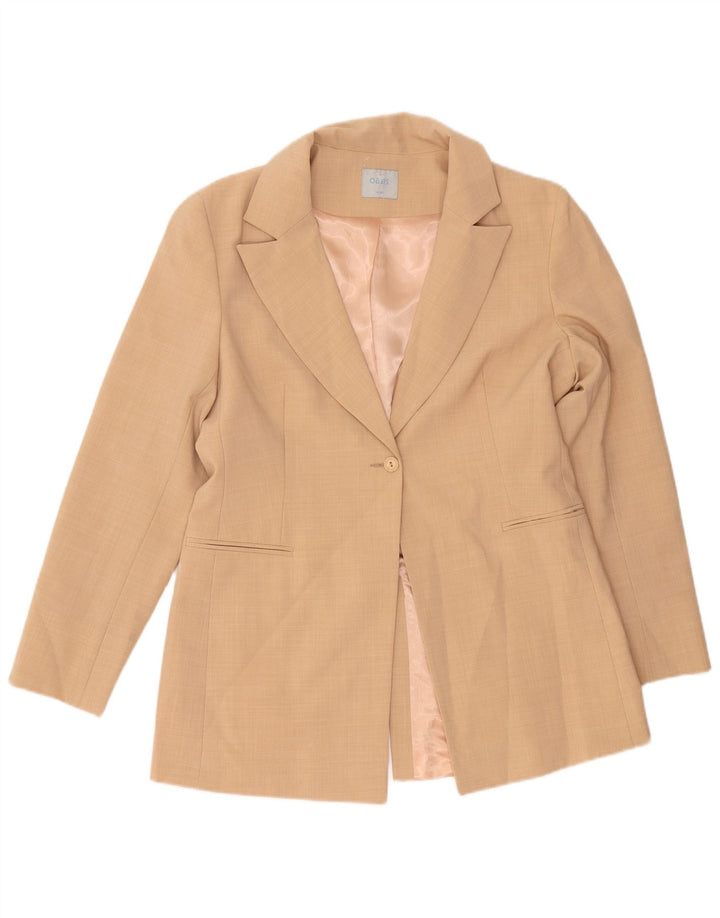 Jachetă Blazer pentru femei Oasis cu 1 nasture UK 14 Medium Bej Poliester