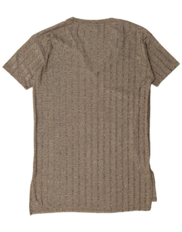 Rochie tricou supradimensionată pentru femei Zara UK 14 Medium Gri cu dungi