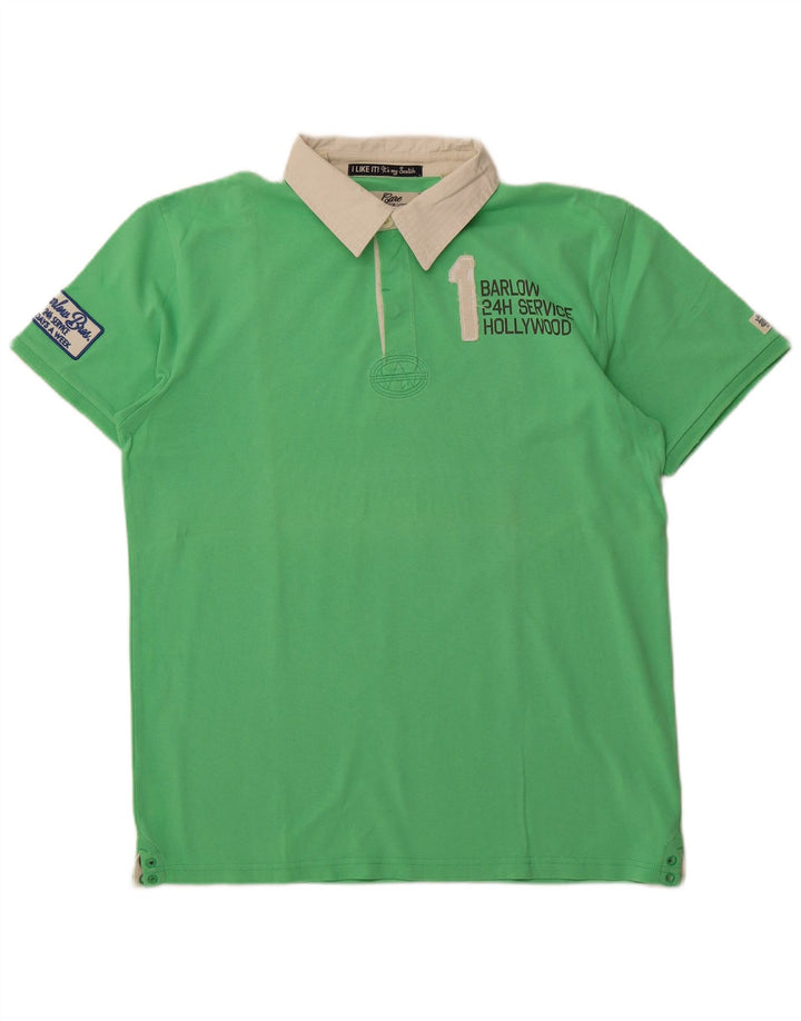 SCOTCH & SODA Tricou polo grafic rugby XL bumbac verde