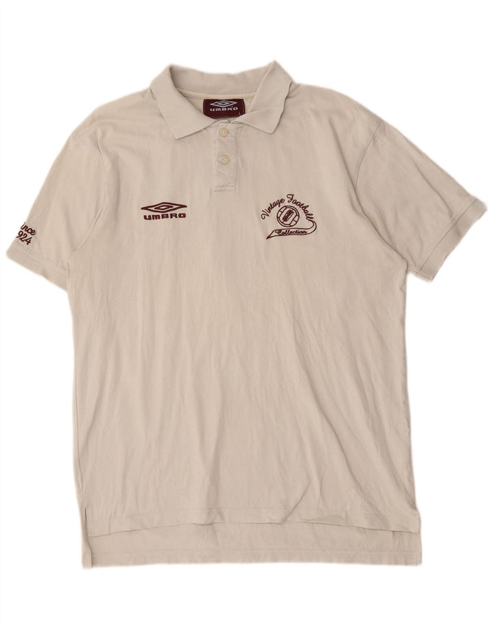 Tricou polo Umbro pentru bărbați, mare, alb, din bumbac