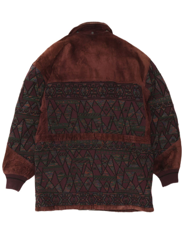 Jachetă de vânt pentru bărbați din piele intoarsa Torras EU 56 3XL maro geometric
