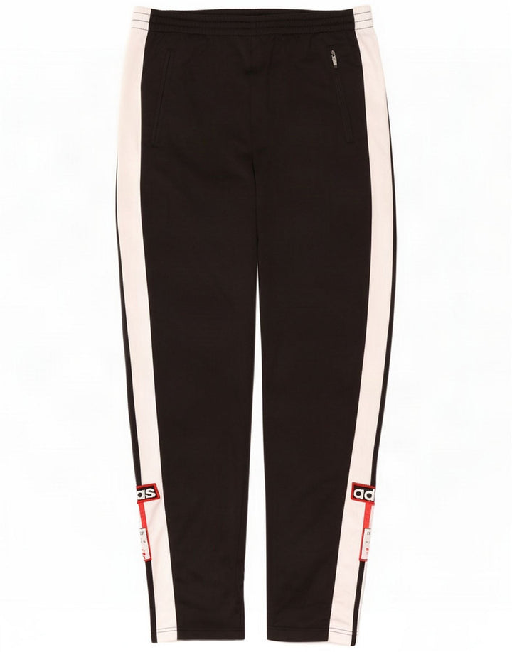 Pantaloni de trening pentru bărbați cu grafică Adidas, mediu negru, poliester bloc de culoare