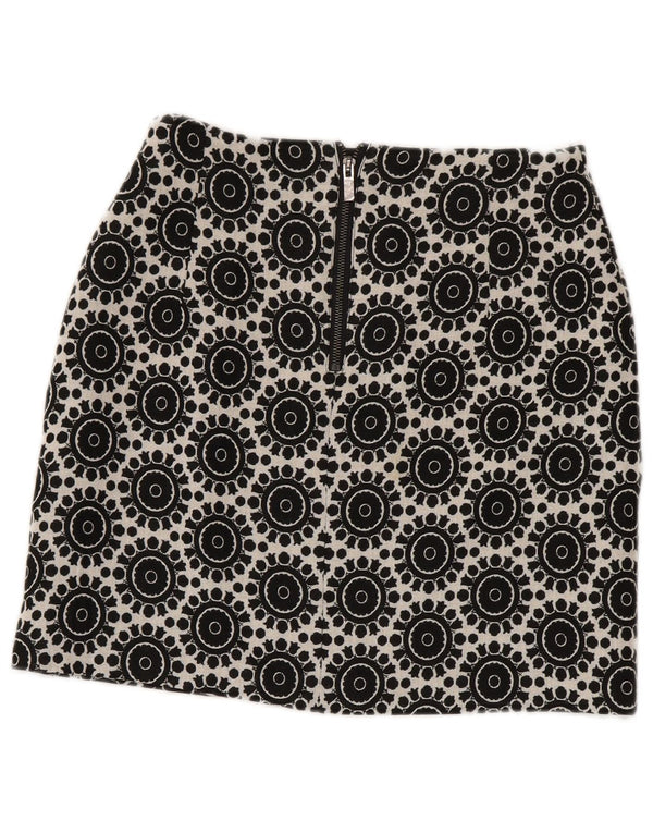 Fusta creion pentru femei Marks & Spencer UK 8 Small W28 Bumbac geometric negru