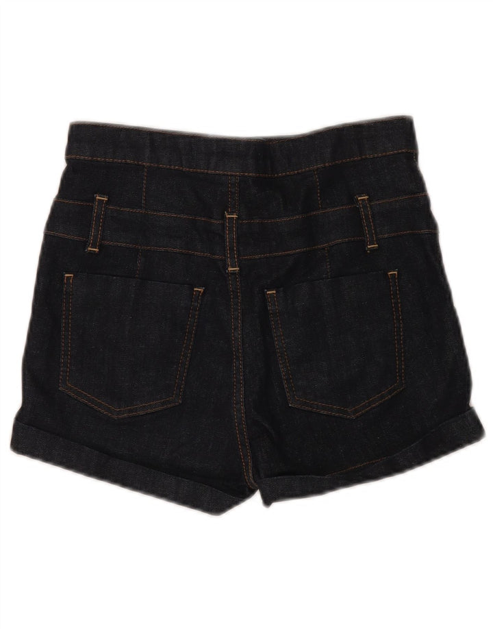 Pantaloni scurți din denim cu talie înaltă pentru femei MOTO UK 10 Small W28 Bumbac bleumarin