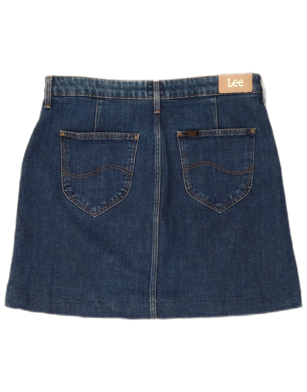 Fusta mini denim pentru femei LEE W29 bumbac albastru mediu