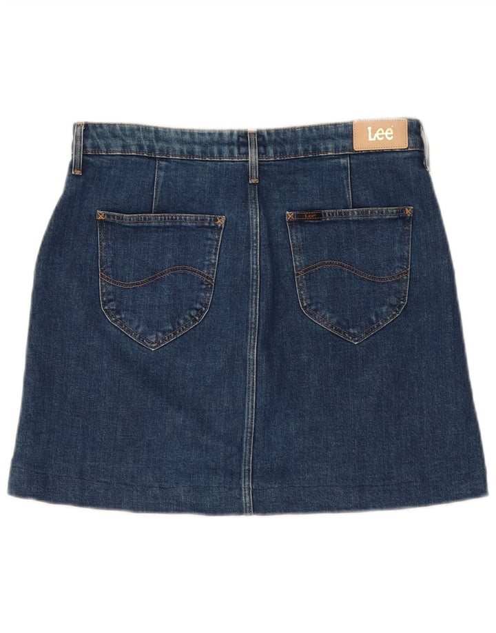 Fusta mini denim pentru femei LEE W29 bumbac albastru mediu