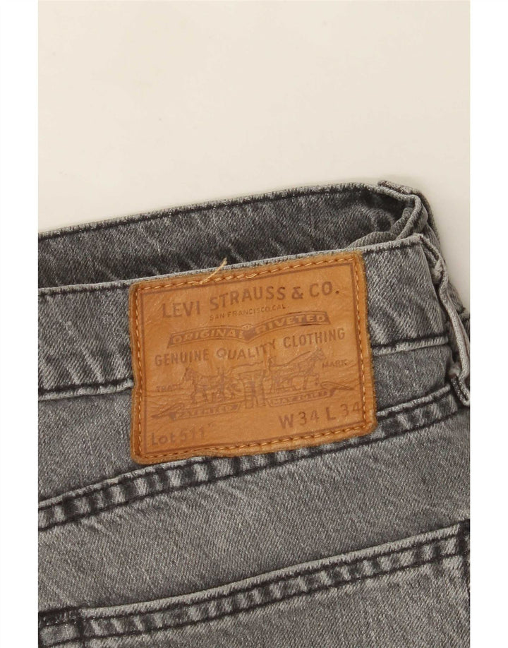 Blugi Levi's 511 Slim pentru bărbați W34 L34 bumbac gri
