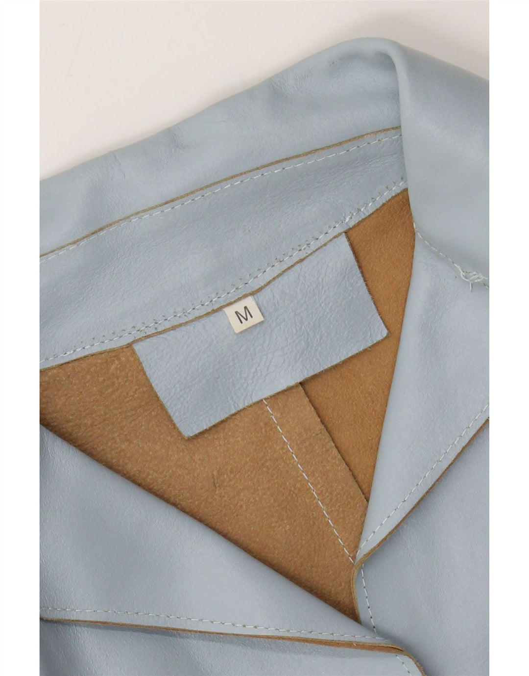 VINTAGE Jachetă din piele cu 2 nasturi pentru femei UK 12 Medium Blue